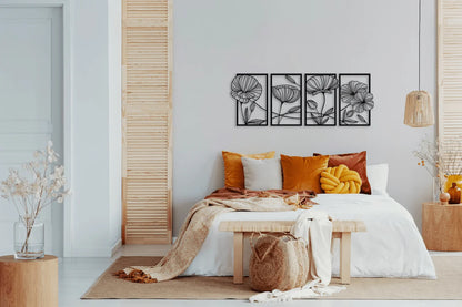 Monet’s Garden metal (4 Panel Wall Art)