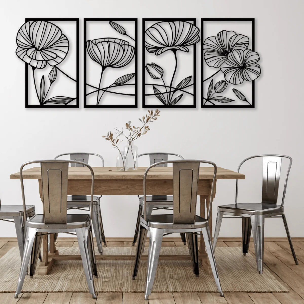 Monet’s Garden metal (4 Panel Wall Art)