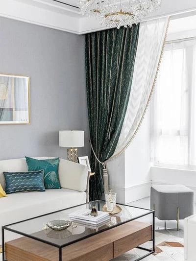 Emerald Herringbone Curtains