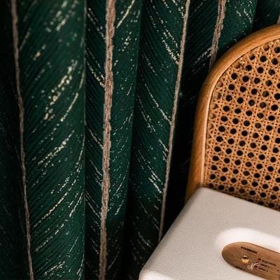 Emerald Herringbone Curtains