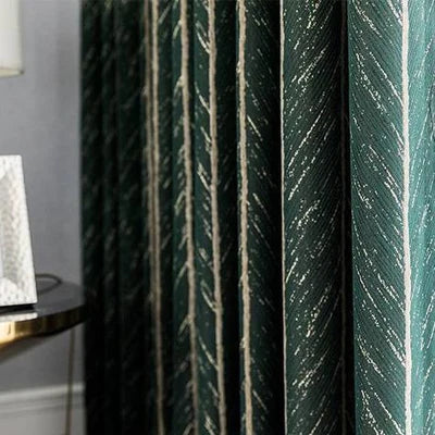 Emerald Herringbone Curtains