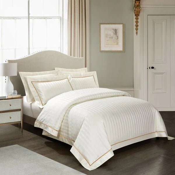 Savoy Cream Duvet Cover Set (Long-staple Sateen Cotton)