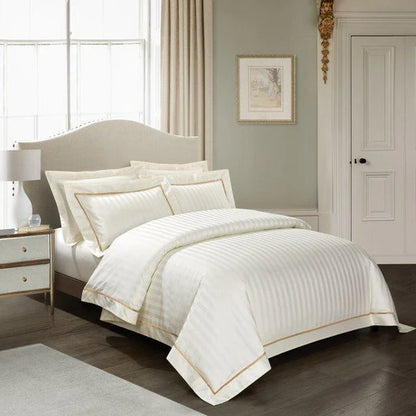 Savoy Cream Duvet Cover Set (Long-staple Sateen Cotton)
