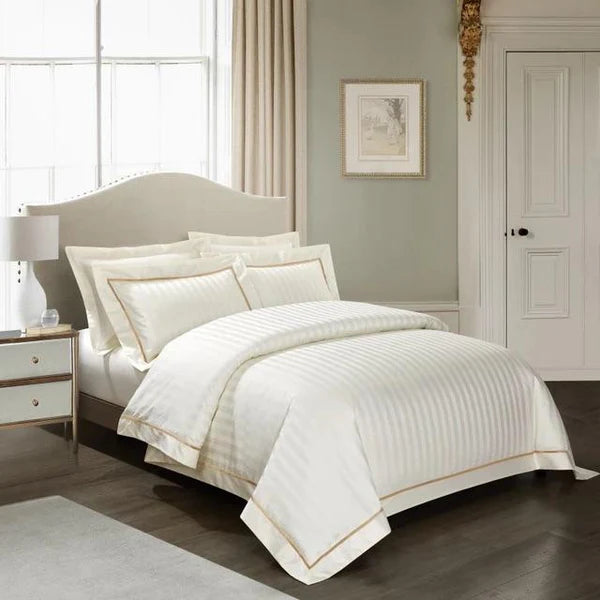 Savoy Cream Duvet Cover Set (Long-staple Sateen Cotton)