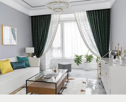 Emerald Herringbone Curtains