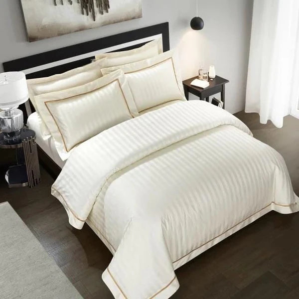 Savoy Cream Duvet Cover Set (Long-staple Sateen Cotton)