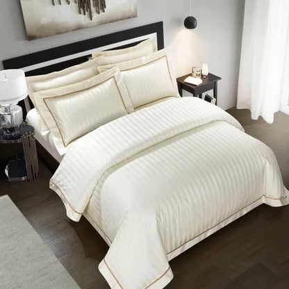 Savoy Cream Duvet Cover Set (Long-staple Sateen Cotton)