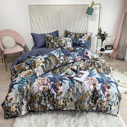 Bali Bloom Reverie Duvet Cover Set (Long-staple Sateen Cotton)
