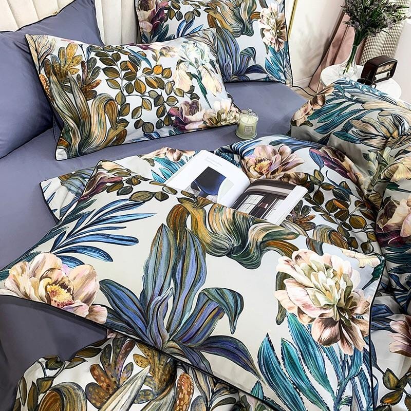 Bali Bloom Reverie Duvet Cover Set (Long-staple Sateen Cotton)