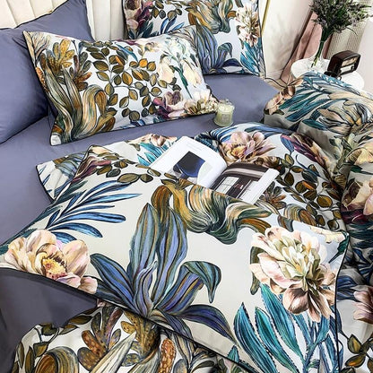Bali Bloom Reverie Duvet Cover Set (Long-staple Sateen Cotton)