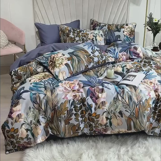 Bali Bloom Reverie Duvet Cover Set (Long-staple Sateen Cotton)