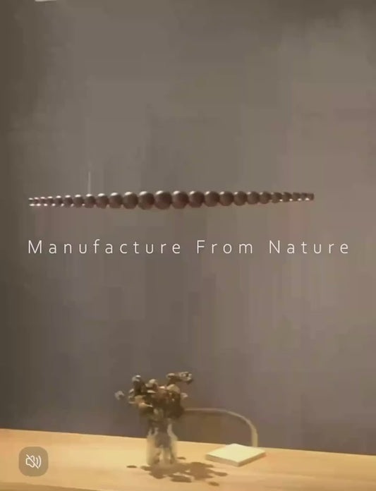 Wooden Orb Wave Chandelier