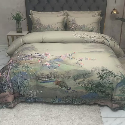 Winds of Kyoto Duvet Cover Set (Long-staple Sateen Cotton)