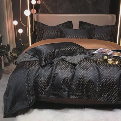 Opaline Diamond Touch Duvet Cover Set (Long-staple Sateen Cotton)