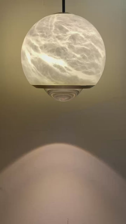 Sleek Marble Hanging Lamp