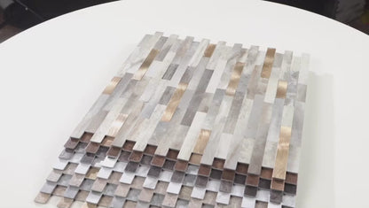 GoldRun Marble Mosaic Wall Panel – Peel & Stick (Set of 22)