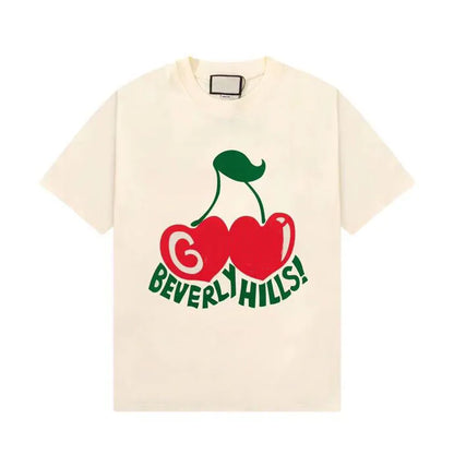 Fashion Letter Printing Cherry T-shirt
